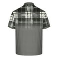 thumbnail image 5 of BiZtdJrK Sales of The Day, Men's Casual Polos Shirts 2025 Fashion Plaid Print Golf Tennis Tops Short Sleeve Button Lapel Tees Shirt Big and Tall Blouse Gray XXXL, 5 of 6