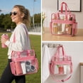 thumbnail image 4 of Clear Bag for Stadium Events, 12x6x12 inches Tote Bag with Detachable Reinforced Strap for Sports Concert and Work（Pink）, 4 of 6