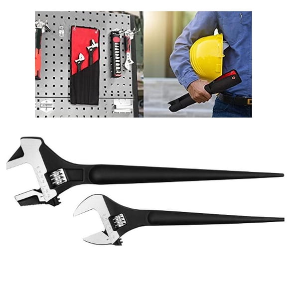 Heavy-Duty Spud Wrench Set - 12 & 16 Adjustable with Hammer Head & Roll-Up Bag