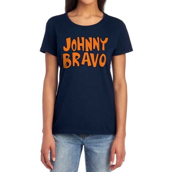 Johnny Bravo Jb Logo Women's T Shirt, Navy, Small