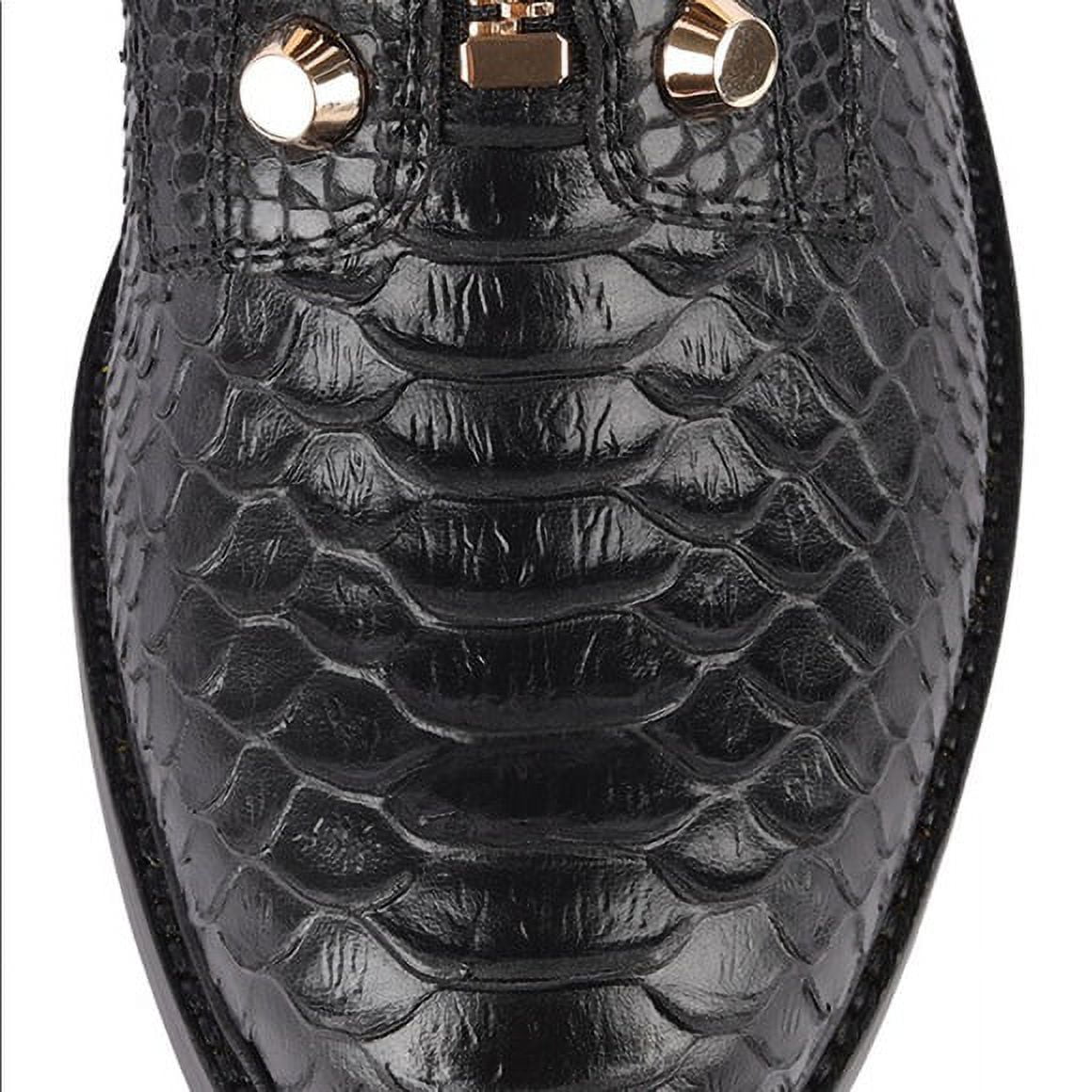 Jeffrey Campbell TONETTE Black Snake Studded Zip Block Chunky Heel