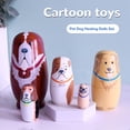 thumbnail image 3 of Muñecas Rusas De Madera Para Anidar, 5 Piezas únicas Con Bordes Lisos Pulidos, Lindas Muñecas Matryoshka De Perro, Patrón De Animales Para Navidad, 3 of 7
