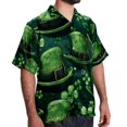 thumbnail image 2 of Saint Patrick's Day Men's Short Sleeve Hawaiian Print Button Down Beach Shirt, 2 of 6