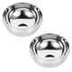thumbnail image 3 of 2pcs Ensalada de acero inoxidable Cuencos Doble aislamiento Bowls Soup Bowls (Plata), 3 of 5