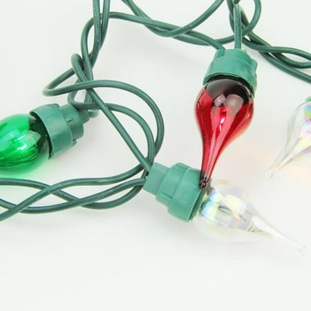 set of 50 clear red and green twinkle flame tip glass set of 50 clear red and green twinkle flame tip glass