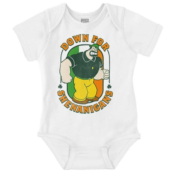 Bluto St Paddys Down For Shenanigans Bodysuit Jumper Boys Infant Baby Brisco Brands NB
