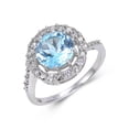 thumbnail image 4 of Blue Topaz Halo Fashion Ring, 4 of 11