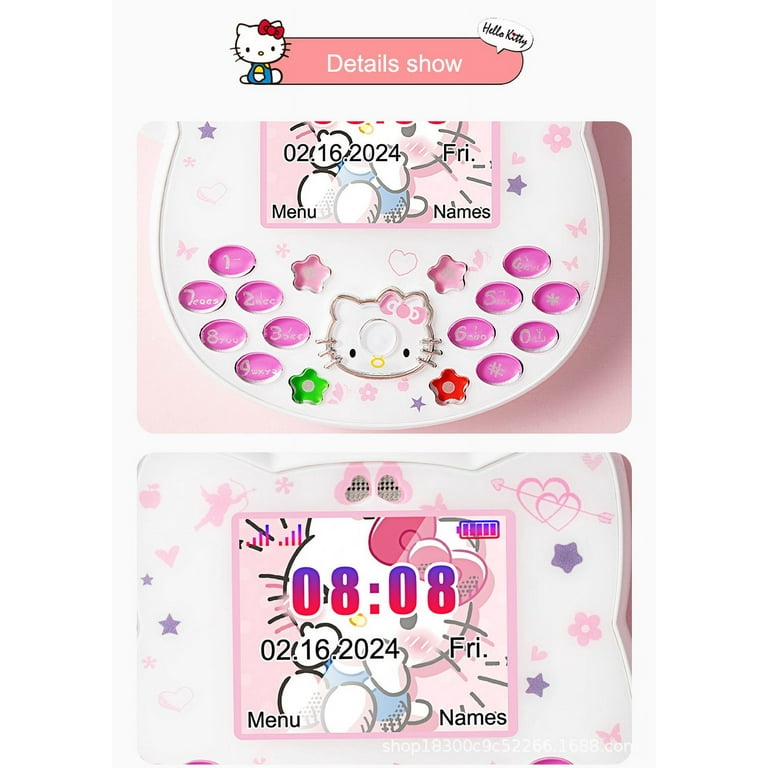小物 HELLO KITTY x FEILER taozhe i168 Hello Kitty K688 Cartoon Kids Phone, Pink