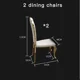 thumbnail image 1 of Mesa con plato giratorio para Villa grande, restaurante, mesa de comedor redonda con tapa de mármol, juego de 6 sillas, marco moderno Simple de acero inoxidable, 1 of 4