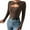 Coffee, variant on Women's Cutout Sexy Long Sleeve Ribbed Knit Pullover Tops - Slim Fit, Chest Hollow Detail, Polyester - Party/Daily Wear, S-XL Sizes