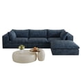 thumbnail image 6 of MAYEERTY 118.2" Cloud Sofa Blue Corduroy Fabric Deep Seat Double-Layer Design Removable Cushion No Assembly DIY Combination for Multi-Rooms, 6 of 6