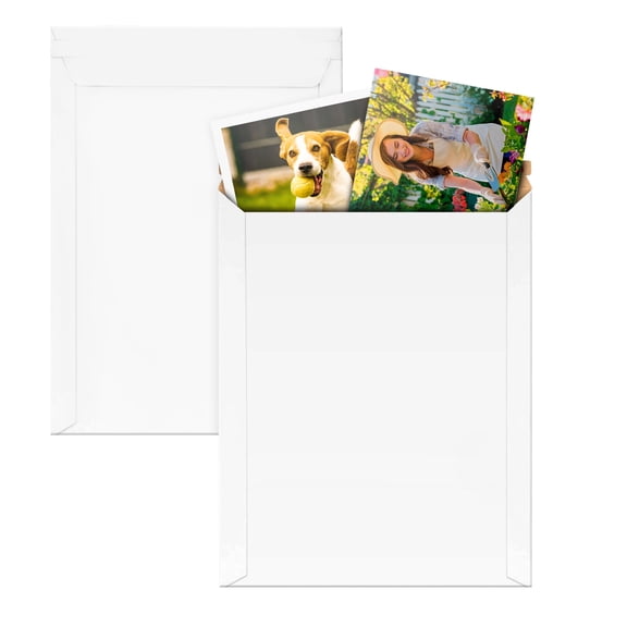 Kraft Rigid Mailers 100 pack 9.75 x 12.25 in White Paperboard Stay Flat Self-Seal