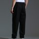 thumbnail image 4 of Pantalones largos para hombre, casuales, de moda, lisos, de pierna recta, con cordón y cintura elástica, 4 of 4