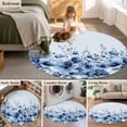 thumbnail image 5 of Round Rug 7Ft Washable Non-Slip, Blue Blooms Floral Circle Area Rugs for Living Room Bedroom, Spring Flowers Botanical Blue Ombre Indoor Floor Mats Carpet Runner for Home Decor Aesthetic, 5 of 8