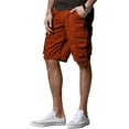 thumbnail image 6 of Matchstick Men Loose Solid Cargo Shorts with 8 Pockets, 6 of 8