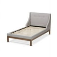 thumbnail image 4 of Baxton Studio Louvain Modern and Contemporary Fabric Upholstered Walnut-Finished Twin Sized Platform Bed, Multiple Colors, 4 of 6
