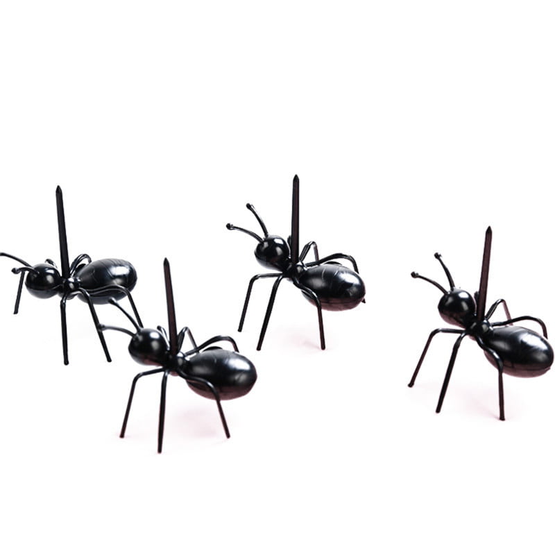96x Ants Mini Cake Appetizer Fruit Forks Party Picks Lovely Black Reusable 