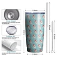 thumbnail image 6 of 20oz Tumblers Light Blue Christmas Santa Pattern Stainless Steel Vacuum Insulated Double Wall Travel Tumbler Cups Mug with Lid and Straw,Cleaning Brush for Cold & Hot Drinks, 6 of 7