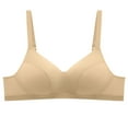 thumbnail image 2 of Bigersell Push up Bras Women V-Neck Wire-Free Bras Ladies Bras No Underwire Breathable Comfort Soft Wireless Bra Padded Bralette Underwear Everyday Bras Beige M, 2 of 3