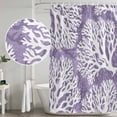thumbnail image 5 of Small Stall Shower Curtain 48x72 Inch Narrow Half Size Purple Coastal Coral Bath Curtains Bathroom Decor, Summer Nautical Sea Beach Ocean Waterproof Fabric Shower Curtain Set with Hooks 48 Inch, 5 of 7