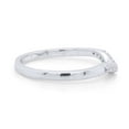thumbnail image 4 of AFFY 0.06CT Natural Diamond Curved Wedding Band Ring 14k White Gold over Sterling Silver-13, 4 of 6