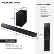 Samsung Q-Series 3.1.2Ch Dolby Atmos Soundbar with Subwoofer HW-Q600F/ZA