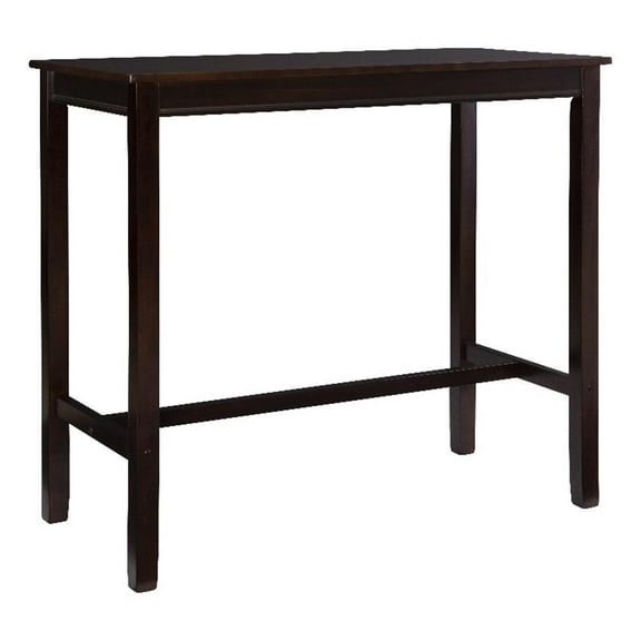 Riverbay Furniture Transitional Wood Bar Height Pub Table in Walnut Brown