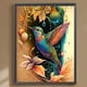 thumbnail image 1 of Cuadros Decorativos 5D bricolaje taladro redondo completo diamante pintura colibrí decoración del hogar (NH3575) Wdftyju de costura negro 4 estilos, 1 of 7