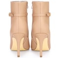 thumbnail image 4 of DARING DIVA Women's Stylish Buckle Strap Stiletto Heels Ankle Boots Nude US 8, 4 of 7