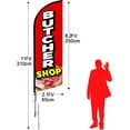 thumbnail image 2 of QSUM Butcher Shop Themed Feather Flag, 11FT Butcher Shop Advertising Swooper Flag, Vivid Color and Fade Proof Butcher Shop Signs for Businesses, 2 of 6