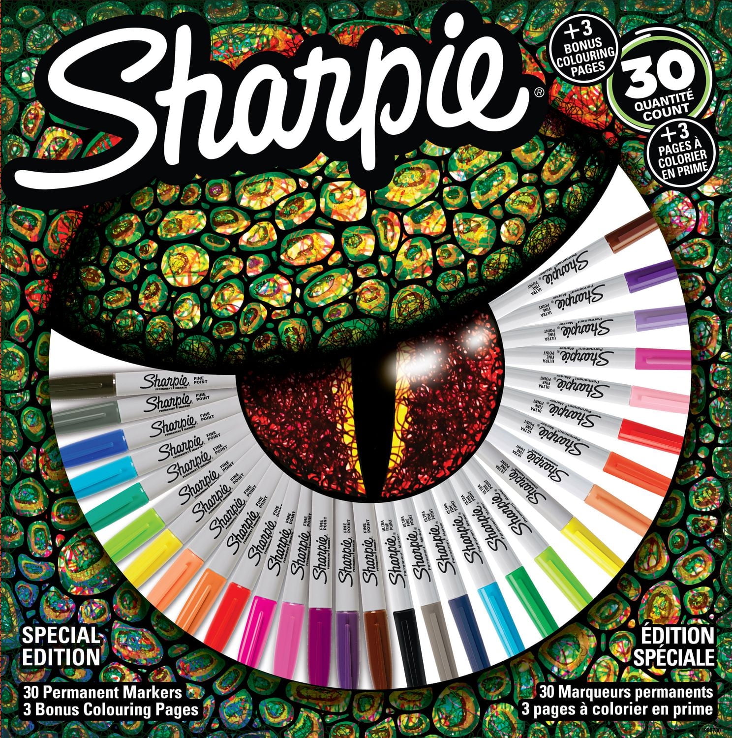 SHARPIE Special Edition 30 Pack Markers with 3 Bonus Colouring Pages