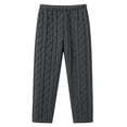 thumbnail image 4 of Kaemgyyd Women's Pajama Pants Elastic Waist Fleece Pj Bottoms Texture Loungewear Trousers Comfy Soft Straight Leg Pants（Dark Gray,One Size）, 4 of 6