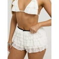 thumbnail image 5 of Rdhnmea Women Flower Lace Shorts Elastic Waist Layered Ruffle Mini Cake Shorts, 5 of 8