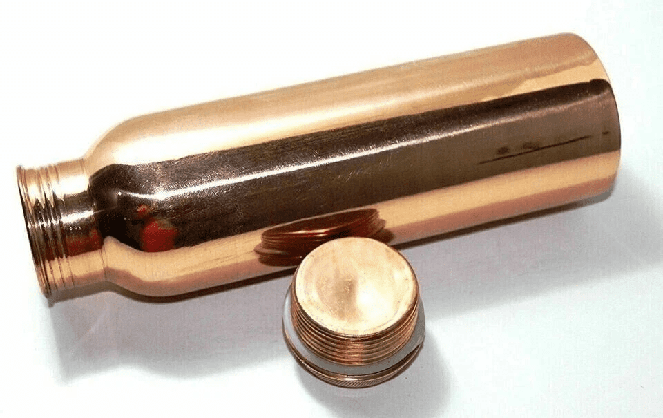 100% Pure Copper Water Bottle For Yoga Ayurveda Health Benefits 950Ml Plain