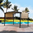 thumbnail image 2 of 12' x 9' Outdoor Patio Retractable Canopy Steel Pergola with Adjustable Shade,Beige, 2 of 8