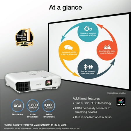 Epson - EX3280 3LCD XGA Projector with Built-in Speaker - White