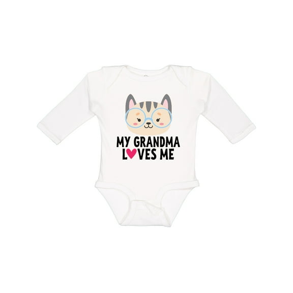 Inktastic Grandma Loves Me Girls Long Sleeve Baby Bodysuit