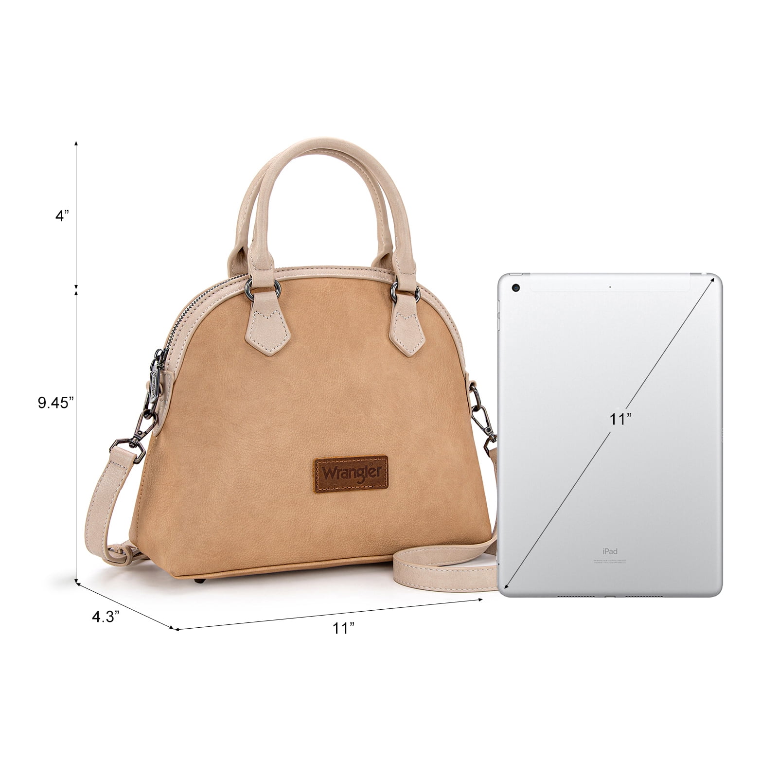 Wrangler Satchel Bags for Women Top-handle Handbags and Purses with Crossbody Strap, Tan