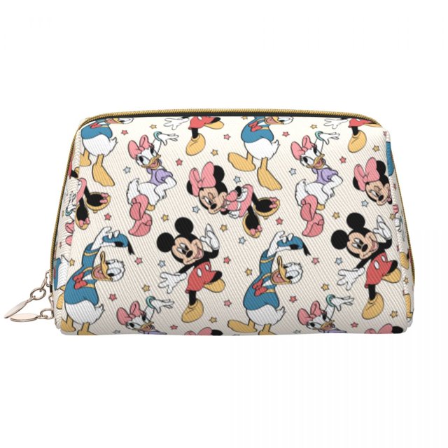 Cute Micky Minnie Mouse Cartoon Cosmetic Bag Makeup Bag Merch Large Capacity Zipper Toiletry Case Jiayi