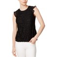 thumbnail image 1 of Blusa de punto con aleteo maison Jules para mujer negro XX-Small, 1 of 1