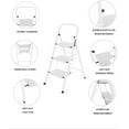 thumbnail image 3 of Stanz (TM) 3 Step Ladder, Folding Step Stool with Wide Pedal, 500lbs Sturdy Steel Ladder, Convenient Handgrip, Lightweight, Portable Steel Step Stool, 3 of 8