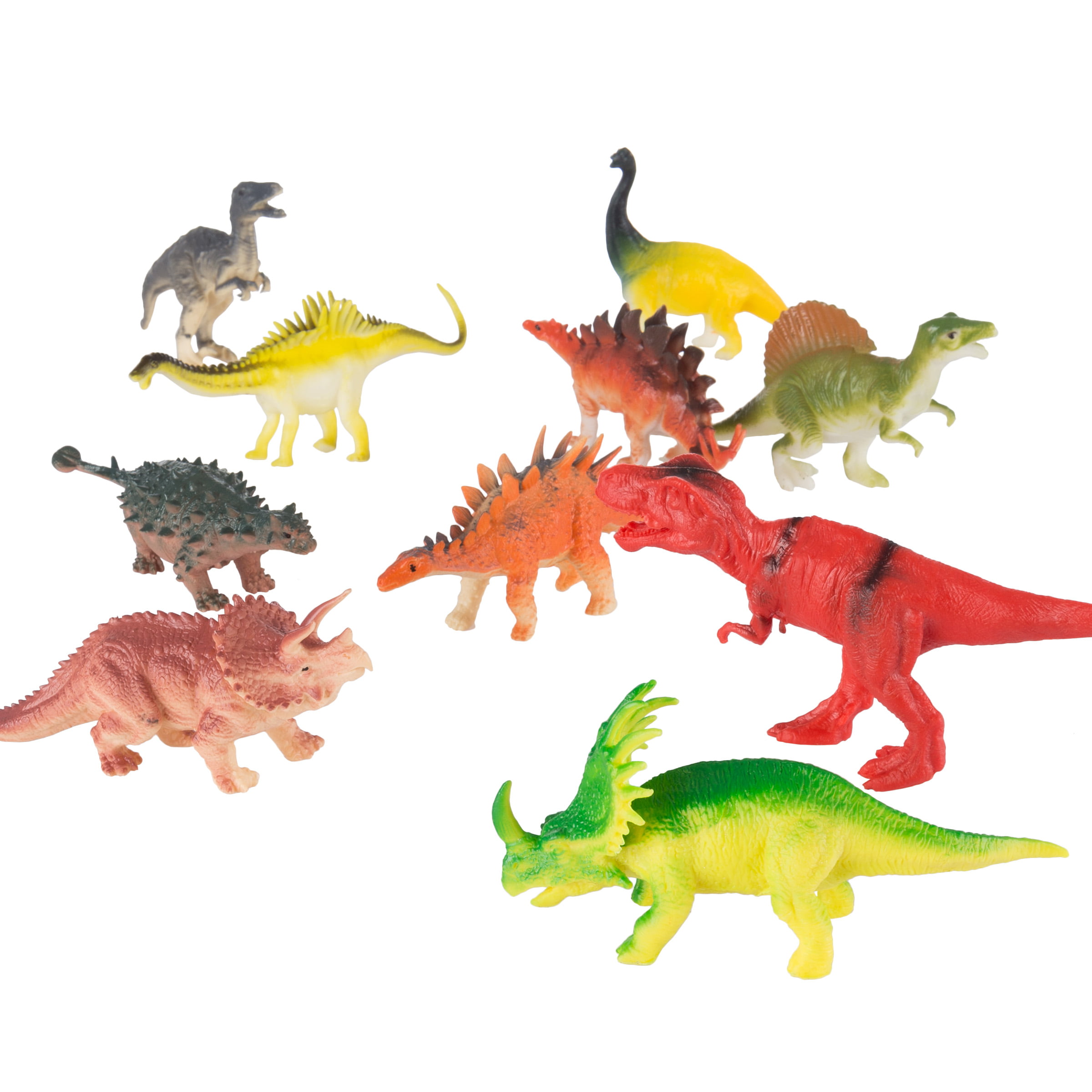 12 pcs Lot 5-8" Large Assorted Dinosaurs Boy Toys Dinosaur Figures Plastic Vinyl 