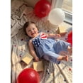 thumbnail image 4 of BemeyourBBs Toddler Baby Girl 4th of July Outfit Baby Girls Patriot Independent Day Clothes Star Striped Big Bow Tie Shoulder Smocked Babydoll Tops and Wide Leg Pants Set Baby Girls Summer Clothes, 4 of 9