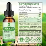 (2 Pack)Organic Sea Moss Liquid Drops 10000mg - 5X Stronger than Gummy & Capsules - Joint, Digestion, Thyroid Immunity Essential Support - 60ml