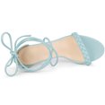 thumbnail image 4 of BLISSFUL STEP Women's Block High Heel Lace Up Clear Heels Sandals, 4 of 5