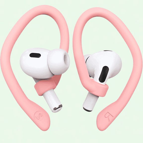 Ear Hooks 2 Pairs for AirPods Pro 2 & 1, AirPods 3 & 2 & 1, Anti-Slip Comfortable Fit, Ergonomic Design (Medium, Pink)