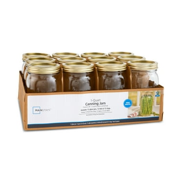 Mainstays 32-oz Clear Glass Wide-Mouth Canning Jars (12 Count)
