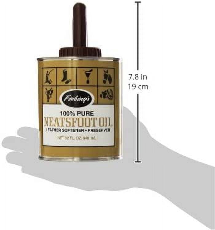 Fiebing's Pure Neatsfoot Oil 32 oz  Leather Softener  Comes with Applicator