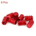 thumbnail image 2 of 8pcs Red Tire Stem Valve Caps Car Dustproof Hexagon Shape Aluminium Alloy Tire Cap, 2 of 5