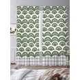 thumbnail image 2 of Sage Green Pine Leaves Sheer Curtains 96 Inch Length 2 Panels Set, Abstract Art Geometric Gray Plaid Voile Window Treatment Semi Sheer Long Curtains Drapes for Bedroom/Living Room/Kitchen 52"x96"x2, 2 of 7